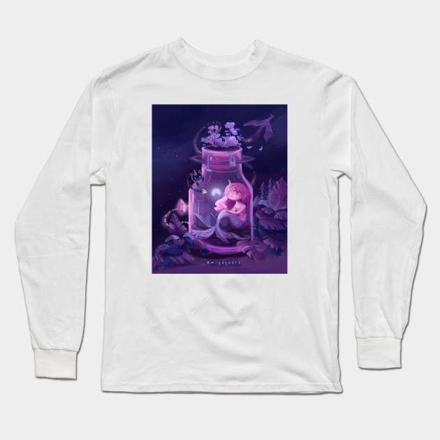 Little M in a bottle Long Sleeve T-Shirt by Miya Gu Art